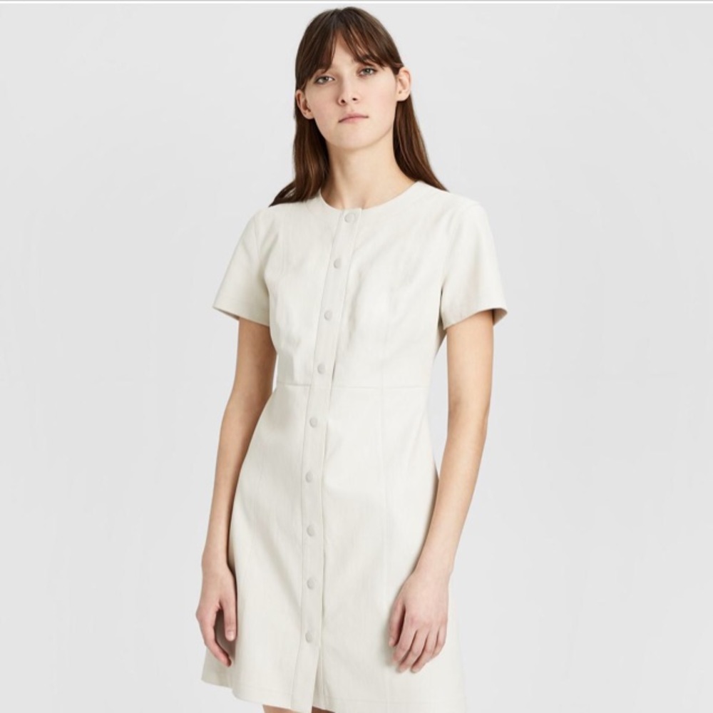 Leather Easy Snap Shift Dress